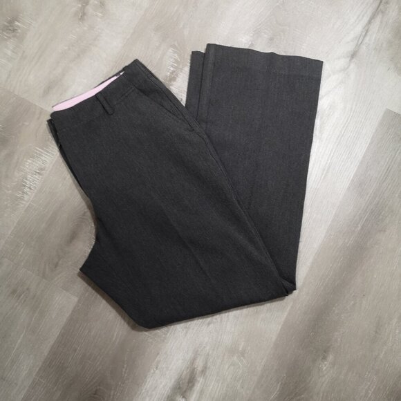 Lands' End Ladies Size 12 Charcoal Slight Flare Zipper & 2 Clasp Closure Pants - Picture 10 of 15